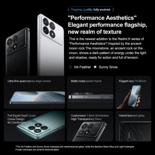 Xiaomi Redmi K70, 16 Go + 256 Go, 6,67 pouces HyperOS Qualcomm Snapdragon 8 Gen 2 Octa Core 4 nm jusqu'à 3,19 GHz, NFC, réseau : 5G (argent) SX502C751-013