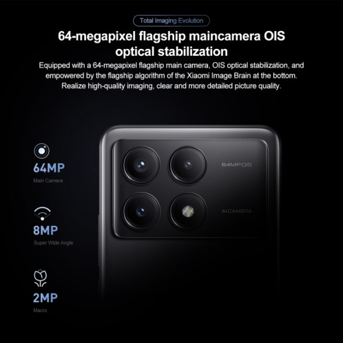 Xiaomi Redmi K70E, 16 Go + 1 To, 6,67 pouces HyperOS Dimensity 8300-Ultra Octa Core 4 nm jusqu'à 3,35 GHz, NFC, réseau : 5G (noir) SX703A965-011