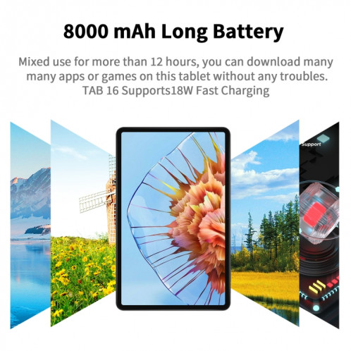 Tablette VASOUN M70 4G LTE, 16 Go + 256 Go, 12 pouces, processeur Android 13 UNISOC T616 Octa Core, version mondiale avec Google Play, prise américaine (gris) SV601A820-06