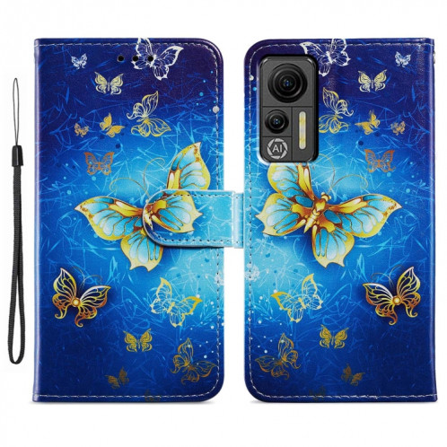 Pour Ulefone Note 14 Étui de téléphone en cuir à rabat horizontal à motif peint (papillon) SH401A794-06