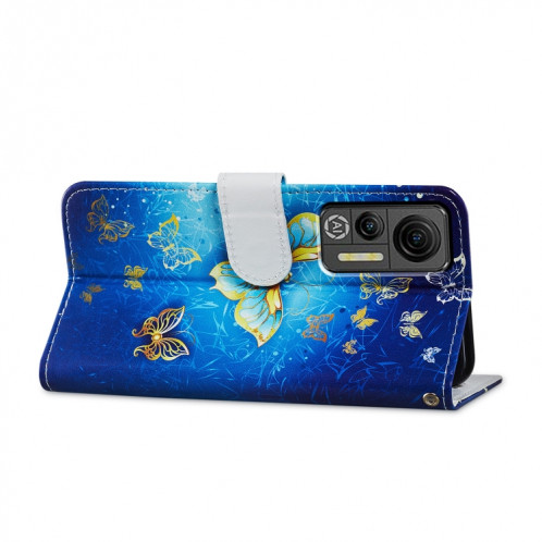 Pour Ulefone Note 14 Étui de téléphone en cuir à rabat horizontal à motif peint (papillon) SH401A794-06