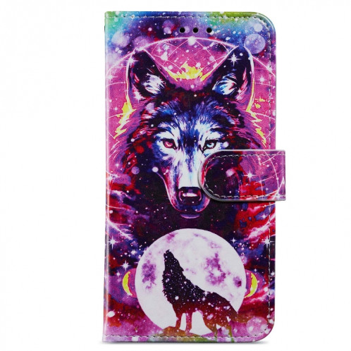 Pour Ulefone Note 14 Étui de téléphone en cuir à rabat horizontal à motif peint (Totem de loup) SH401B600-06