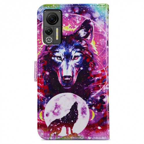 Pour Ulefone Note 14 Étui de téléphone en cuir à rabat horizontal à motif peint (Totem de loup) SH401B600-06