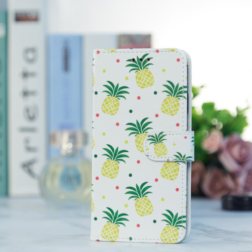 Pour Ulefone Note 14 Étui de téléphone en cuir à rabat horizontal à motif peint (Ananas) SH401D71-06