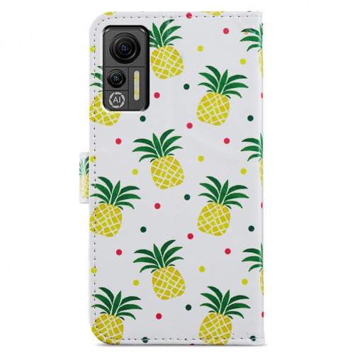 Pour Ulefone Note 14 Étui de téléphone en cuir à rabat horizontal à motif peint (Ananas) SH401D71-06