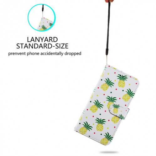 Pour Ulefone Note 14 Étui de téléphone en cuir à rabat horizontal à motif peint (Ananas) SH401D71-06