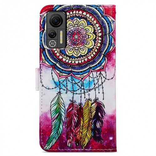 Pour Ulefone Note 14 Étui de téléphone en cuir à rabat horizontal à motif peint (attrape-rêves) SH401G982-06