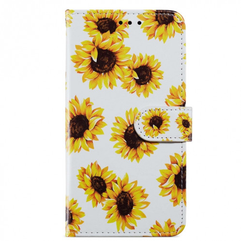 Pour Ulefone Note 14 Étui de téléphone en cuir à rabat horizontal à motif peint (tournesol) SH401I1163-06