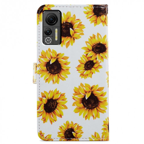 Pour Ulefone Note 14 Étui de téléphone en cuir à rabat horizontal à motif peint (tournesol) SH401I1163-06