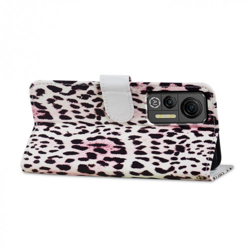 Pour Ulefone Note 14 Étui de téléphone en cuir à rabat horizontal à motif peint (léopard) SH401J120-06