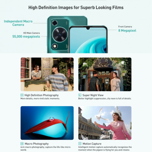 HUAWEI Enjoy 70, 8 Go + 256 Go, identification par empreinte digitale latérale, 6,75 pouces HarmonyOS 4.0 Kirin 710A Octa Core 2,0 GHz, réseau: 4G, OTG, ne prend pas en charge Google Play (noir) SH402C430-07