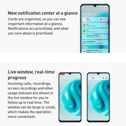 HUAWEI Enjoy 70, 8 Go + 256 Go, identification par empreinte digitale latérale, 6,75 pouces HarmonyOS 4.0 Kirin 710A Octa Core 2,0 GHz, réseau : 4G, OTG, ne prend pas en charge Google Play (vert) SH402A157-07