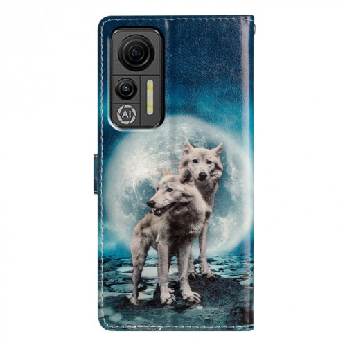 Pour Ulefone Note 14 Étui de téléphone en cuir à dessin coloré (Twin Wolves) SH301B1750-07