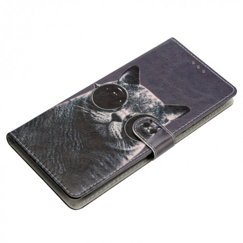 Pour Ulefone Note 14 Étui de téléphone en cuir à dessin coloré (lunettes de soleil chat) SH301C1453-07