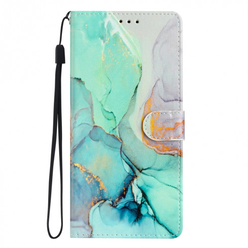 Pour Ulefone Note 14 Étui de téléphone en cuir à dessin coloré (marbre vert) SH301D1959-07