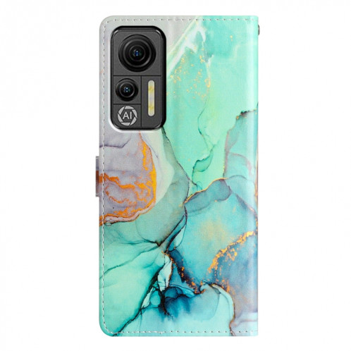 Pour Ulefone Note 14 Étui de téléphone en cuir à dessin coloré (marbre vert) SH301D1959-07
