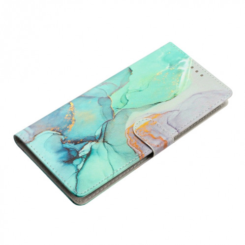 Pour Ulefone Note 14 Étui de téléphone en cuir à dessin coloré (marbre vert) SH301D1959-07