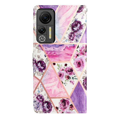 Pour Ulefone Note 14 Étui de téléphone en cuir à dessin coloré (marbre violet) SH301E158-07