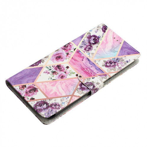 Pour Ulefone Note 14 Étui de téléphone en cuir à dessin coloré (marbre violet) SH301E158-07