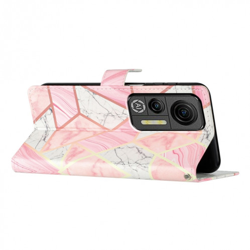 Pour Ulefone Note 14 Étui de téléphone en cuir à dessin coloré (marbre rose) SH301F876-07