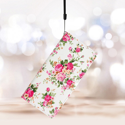 Pour Ulefone Note 14 Étui de téléphone en cuir à dessin coloré (pivoines) SH301G595-07
