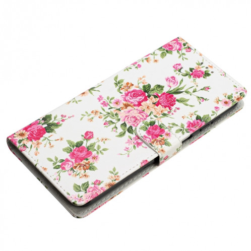 Pour Ulefone Note 14 Étui de téléphone en cuir à dessin coloré (pivoines) SH301G595-07