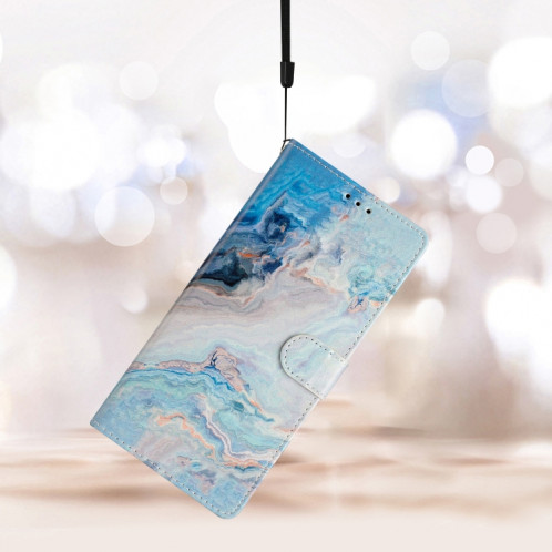 Pour Ulefone Note 14 Étui de téléphone en cuir à dessin coloré (marbre bleu) SH301I1377-07