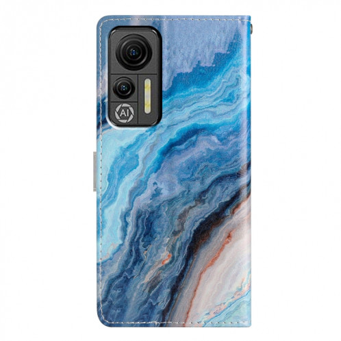 Pour Ulefone Note 14 Étui de téléphone en cuir à dessin coloré (marbre bleu) SH301I1377-07