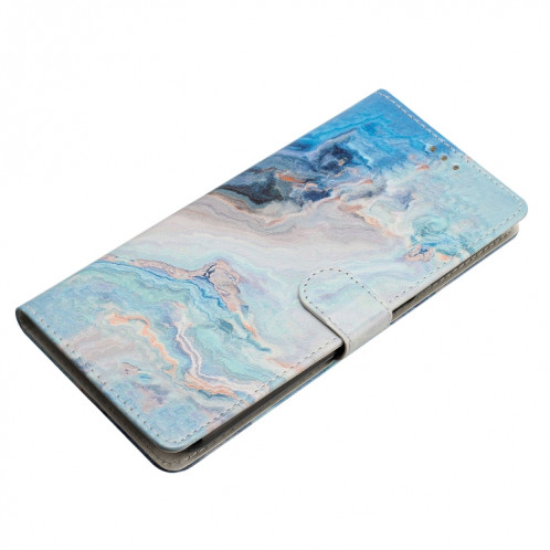 Pour Ulefone Note 14 Étui de téléphone en cuir à dessin coloré (marbre bleu) SH301I1377-07