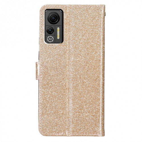 Pour Ulefone Note 14 Étui de téléphone en cuir à rabat en poudre scintillante (or) SH901C1682-05