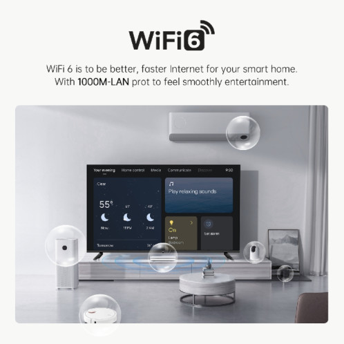 Android 11 WiFi double bande Smart Voice TV Box 4 Go + 32 Go, prise américaine (blanc) SM602A1493-010