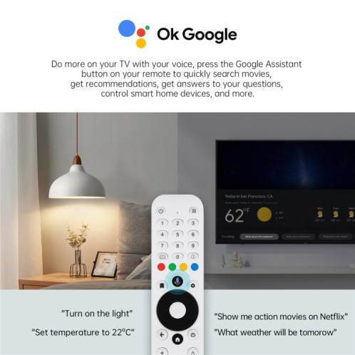 Android 11 WiFi double bande Smart Voice TV Box 4 Go + 32 Go, prise américaine (blanc) SM602A1493-010