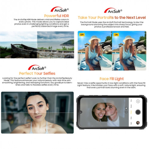 Blackview BV5300 Plus, 8 Go + 128 Go, IP68/IP69K/MIL-STD-810H, 6,1 pouces Android 13 MediaTek Helio G72 Octa Core, réseau : 4G, OTG (vert) SB401C853-018