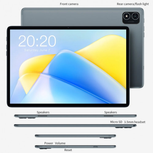 Teclast M40HD 4G LTE tablette 10,1 pouces, 16 Go + 128 Go, Android 13 Unisoc T606 Octa Core, prise en charge double SIM ST70011057-020