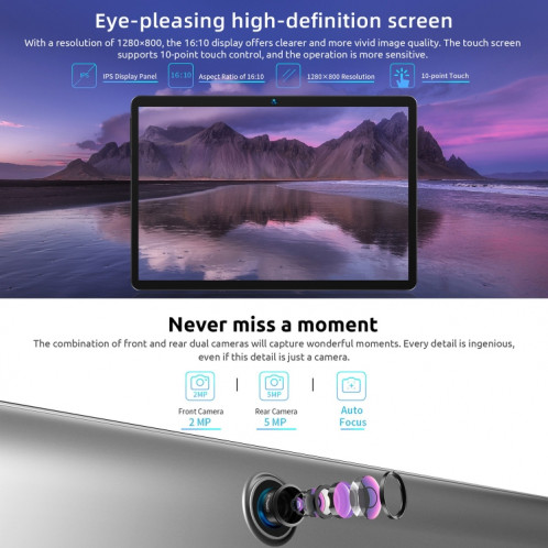 BMAX MaxPad i9 Plus, 4 Go + 64 Go, 10,1 pouces Android 13 OS RK3562 Quad Core Prise en charge WiFi-6 () SB901A364-09