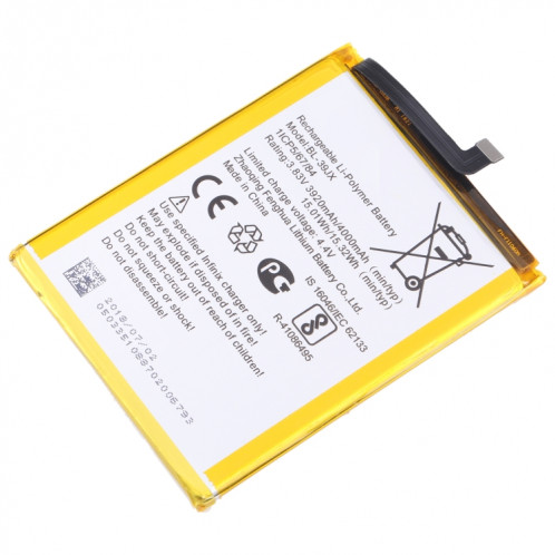 Batterie de remplacement pour Infinix S3X/Hot 6X, BL-39JX, 4000mAh SH66091987-04