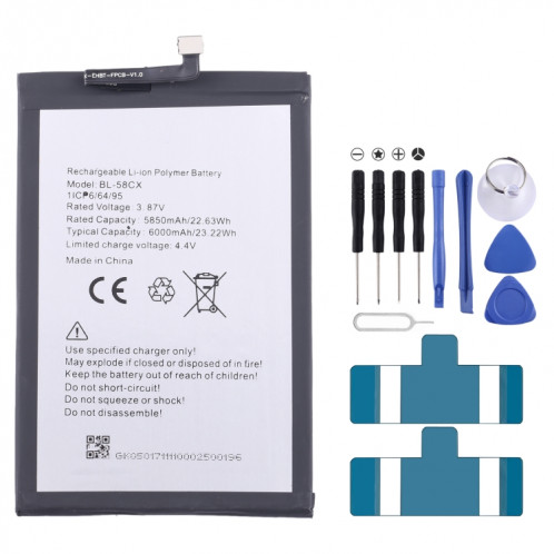 Batterie de remplacement pour Infinix Hot 10i X659 / X659B, BL-58CX, 6000mAh SH66101245-04