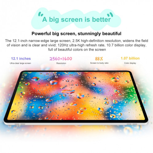 Honor Tablet 9 12,1 pouces WiFi, lumière douce 12 Go + 256 Go, MagicOS 7.2 Snapdragon 6 Gen1 Octa Core 2,2 GHz (gris) SH303A1326-014