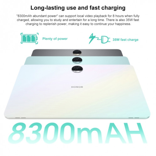 Honor Tablet 9 12,1 pouces WiFi, lumière douce 12 Go + 256 Go, MagicOS 7.2 Snapdragon 6 Gen1 Octa Core 2,2 GHz (gris) SH303A1326-014