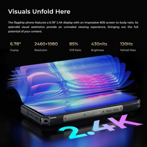  Oukitel WP30 Pro 5G, 12 Go + 512 Go, IP68/IP69K, appareil photo 108 MP, 11 000 mAh, 6,78 pouces + 1,8 pouces MediaTek Dimensity 8050 Octa-core 3,0 GHz, NFC, OTG, réseau : 5G (noir) SO701A704-018