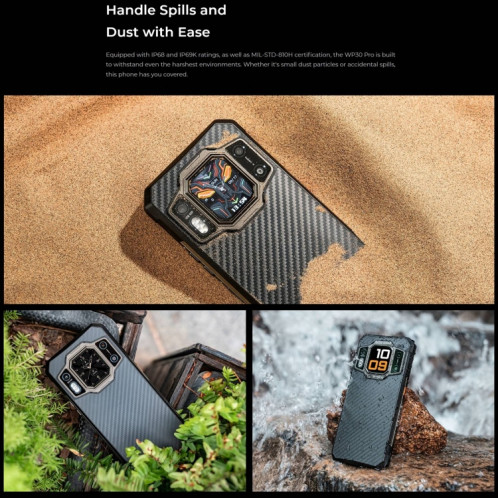  Oukitel WP30 Pro 5G, 12 Go + 512 Go, IP68/IP69K, appareil photo 108 MP, 11 000 mAh, 6,78 pouces + 1,8 pouces MediaTek Dimensity 8050 Octa-core 3,0 GHz, NFC, OTG, réseau : 5G (noir) SO701A704-018