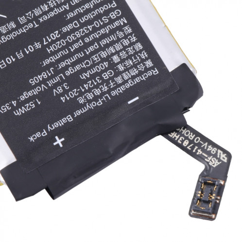 Batterie de remplacement pour montre intelligente Sony J18405, GB-S10-432830-010H, 400mAh SH6101464-04