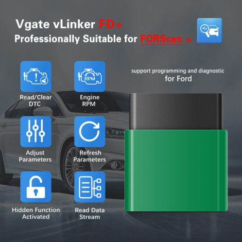 VLINKER FD + V2.2 Bluetooth 4.0 Détecteur de diagnostic de défaut de voiture OBD SV13141294-08
