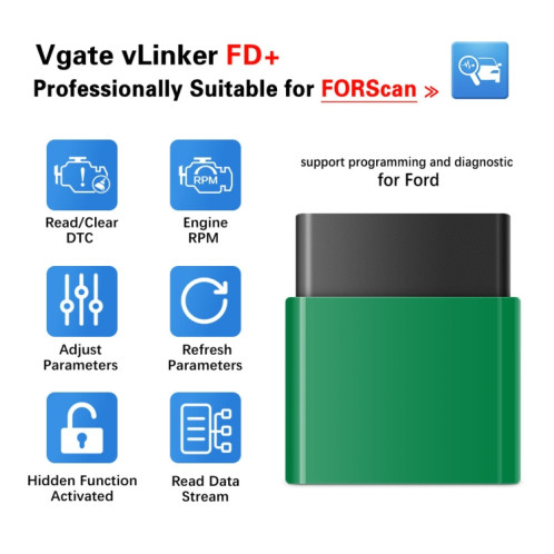 VLINKER FD + V2.2 Bluetooth 4.0 Détecteur de diagnostic de défaut de voiture OBD SV13141294-08