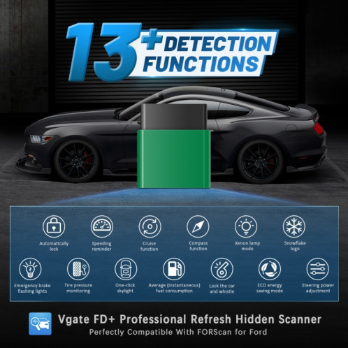 VLINKER FD + V2.2 Bluetooth 4.0 Détecteur de diagnostic de défaut de voiture OBD SV13141294-08