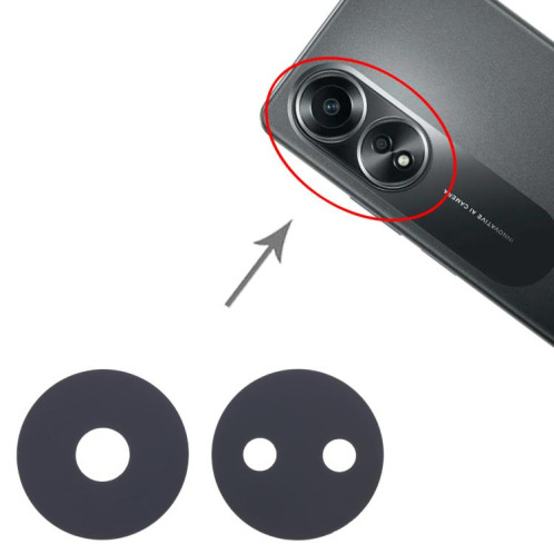 Lot de 10 lentilles de caméra arrière pour OPPO A58 4G CPH2529 SH54051163-04