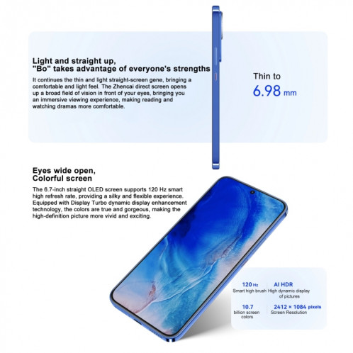 Huawei nova 12, 8 Go + 512 Go, identification par empreinte digitale à l'écran, HarmonyOS 4.0 Octa Core de 6,7 pouces, réseau: 4G, NFC, OTG, ne prend pas en charge Google Play (blanc) SH602A393-08
