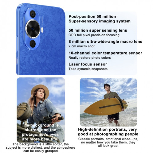 Huawei nova 12 Active, 8 Go + 512 Go, identification par empreinte digitale à l'écran, 6,7 pouces HarmonyOS 4.0 Qualcomm Snapdragon 778G 4G Octa Core, réseau : 4G, NFC, OTG, ne prend pas en charge Google Play (blanc) SH202A1730-010