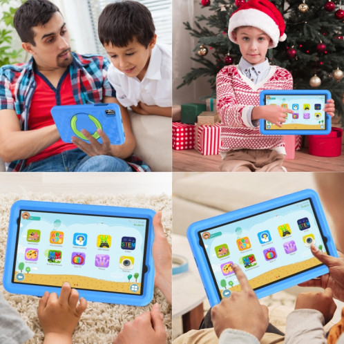 Pritom B8K WiFi Kid Tablette 8 pouces, 4 Go + 64 Go, Android 13 Allwinner A523 Octa Core CPU Prise en charge du contrôle parental Google Play (Bleu) SP501B1345-08