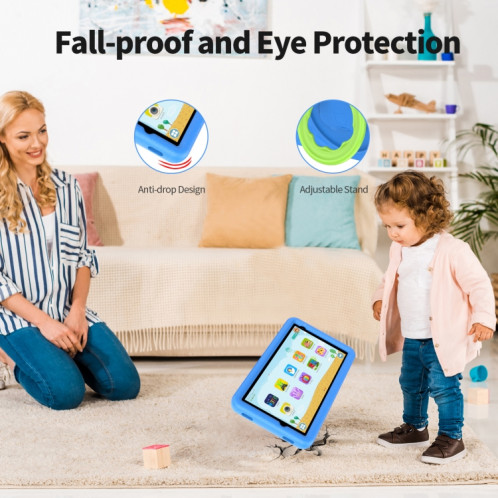 Pritom B8K WiFi Kid Tablette 8 pouces, 4 Go + 64 Go, Android 13 Allwinner A523 Octa Core CPU Prise en charge du contrôle parental Google Play (Bleu) SP501B1345-08